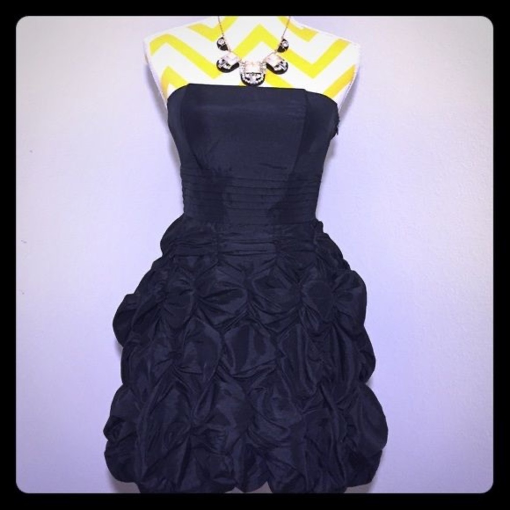 NWT Sexy Black Bubble Tafetta Mini-Dress Size S